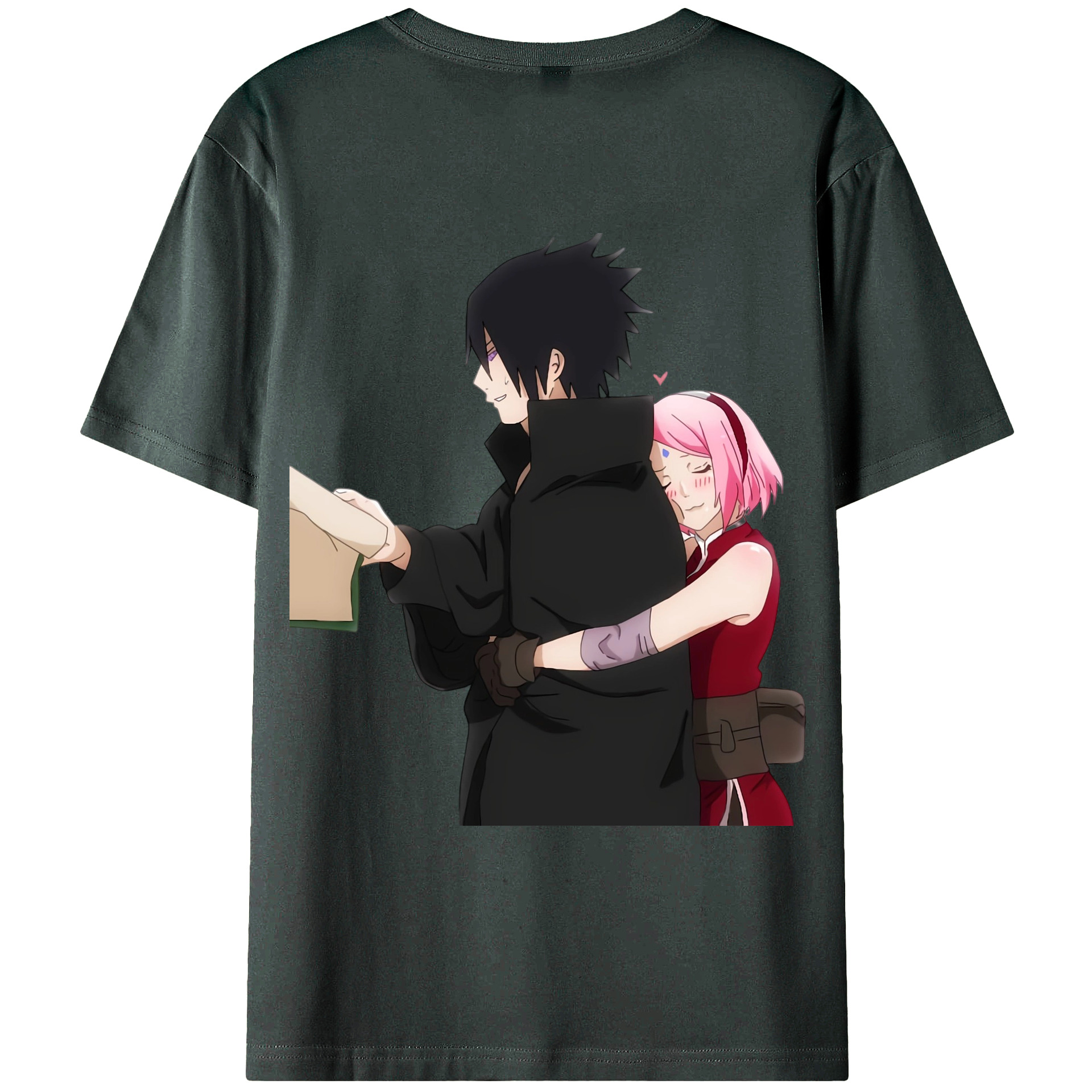 （画像用） NARUTO -ナルト- うちは サスケ Uchiha Sasuke 綿100％ メンズ半袖Tシャツ（バックプリント） 通気性